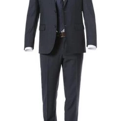 Carl Gross Anzug 60/053N3/323022+332023/63 Modern Fit, Schurwolle Super110 REDA, Dunkelblau kariert, Nachtblau
