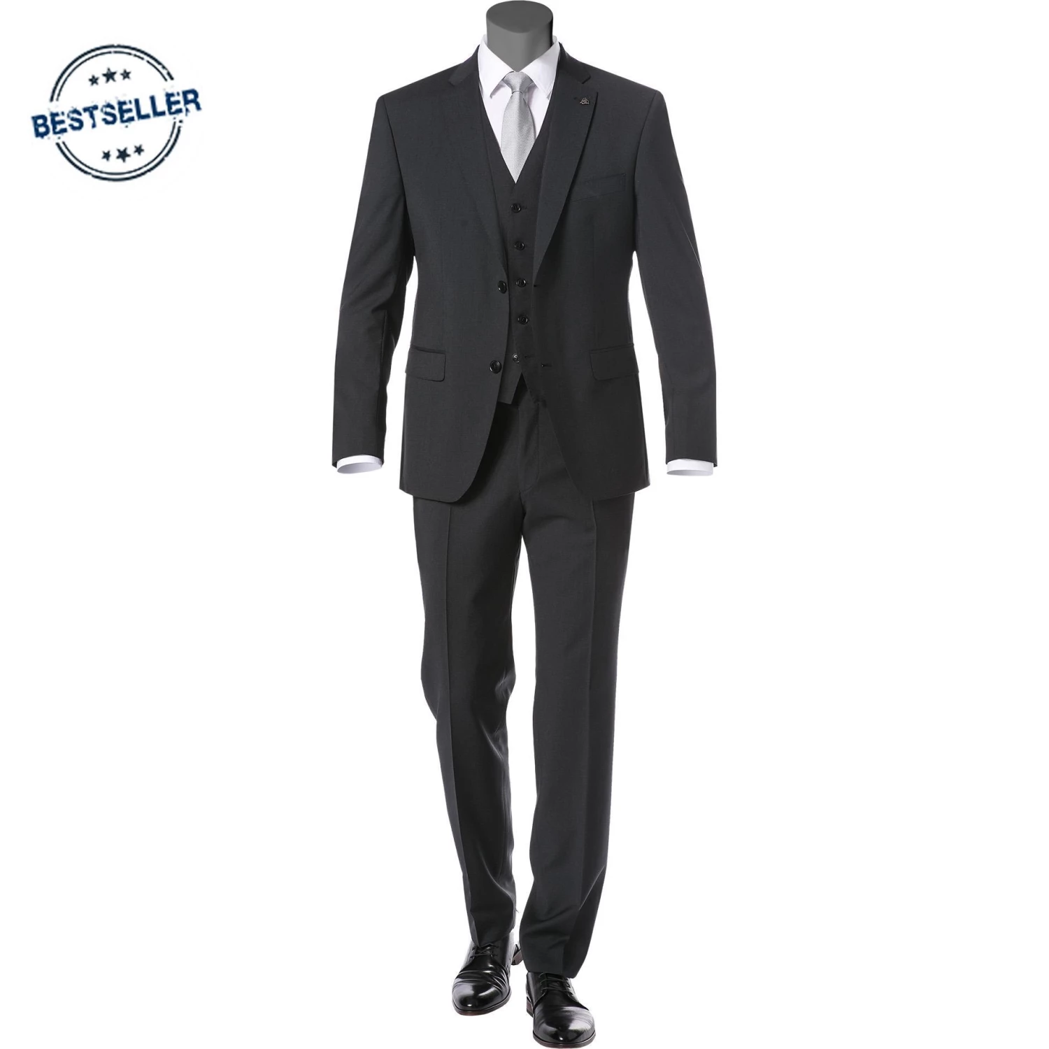 ROY ROBSON Anzug 5000/3042+0340+30/009 Anzug mit Weste, Regular Fit, Schurwolle Super110 REDA, Anthrazit meliert, Anthrazit 3 ROY ROBSON Anzug 5000/3042+0340+30/009 Anzug mit Weste, Regular Fit, Schurwolle Super110 REDA, Anthrazit meliert, Anthrazit