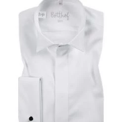 Botthof Smokinghemd Slim Kläppchen 37-85-292/10 Slim Fit, Popeline, Weiß