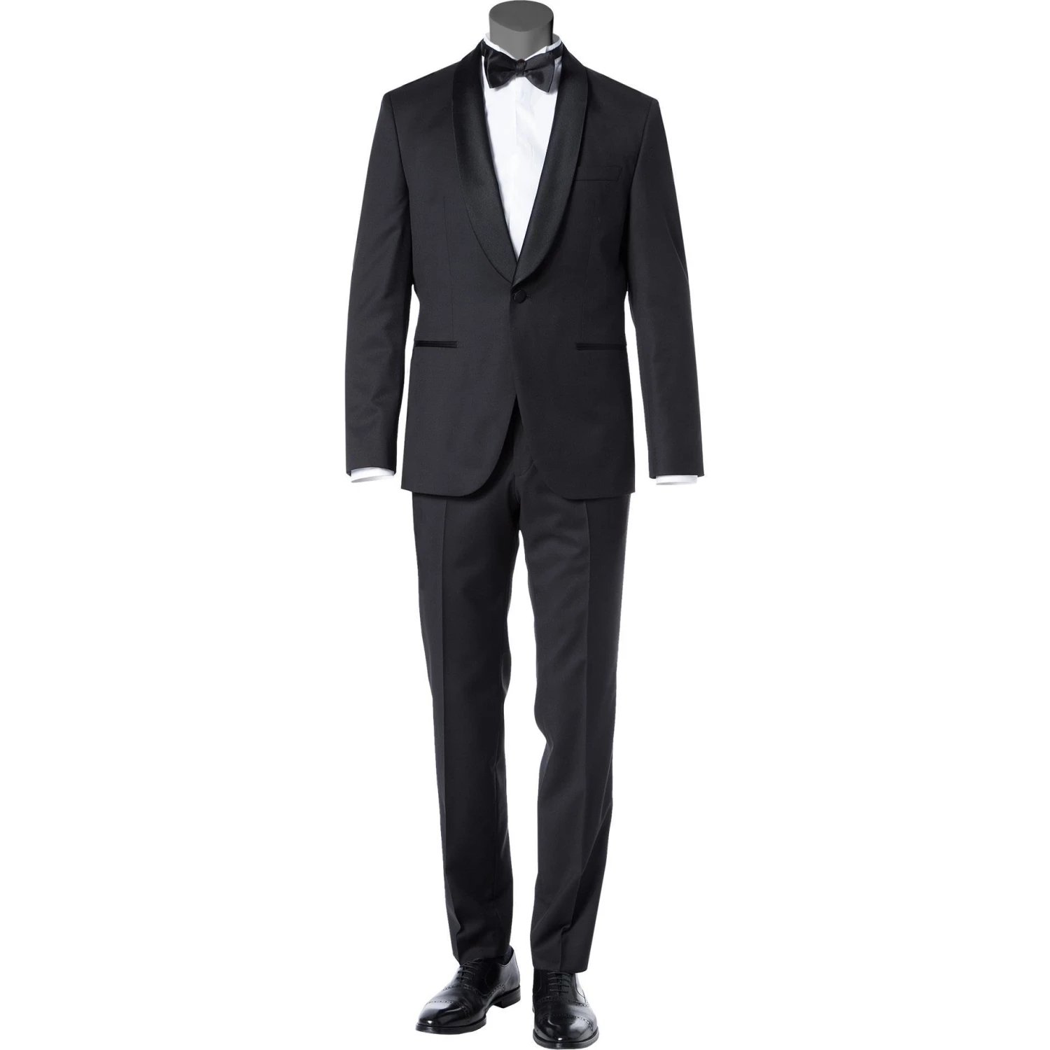 BOSS Smoking 50379909+50379911/001 Smoking Jefron-Ledan, Regular Fit, Schurwolle Super120, Schwarz, Black 3 BOSS Smoking 50379909+50379911/001 Smoking Jefron-Ledan, Regular Fit, Schurwolle Super120, Schwarz, Black