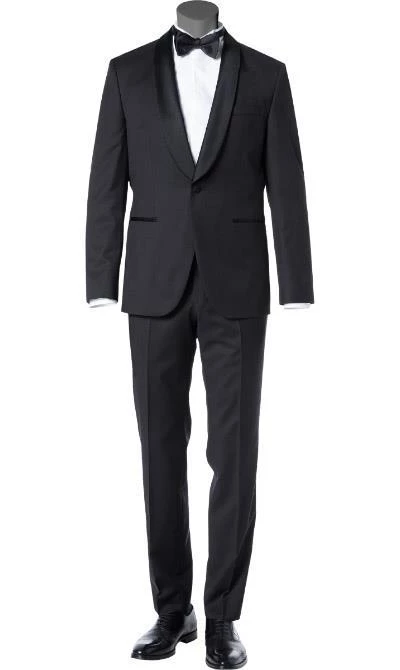 BOSS Smoking 50379909+50379911/001 Smoking Jefron-Ledan, Regular Fit, Schurwolle Super120, Schwarz, Black 4 BOSS Smoking 50379909+50379911/001 Smoking Jefron-Ledan, Regular Fit, Schurwolle Super120, Schwarz, Black – Bild 2