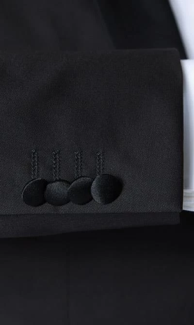 BOSS Smoking 50379909+50379911/001 Smoking Jefron-Ledan, Regular Fit, Schurwolle Super120, Schwarz, Black 7 BOSS Smoking 50379909+50379911/001 Smoking Jefron-Ledan, Regular Fit, Schurwolle Super120, Schwarz, Black – Bild 5