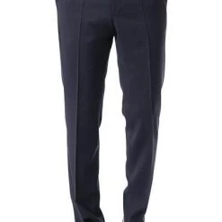 BOSS Hose Lenon1 50380505/410 Regular Fit, Schurwolle, Nachtblau meliert, Blau