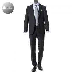 bugatti Anzug Fit Flexcity 793400+788500/99710/280 Modern Fit, Schurwoll-Stretch Flexcity, Anthrazit meliert, Anthrazit