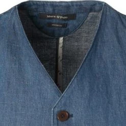 Marc O'Polo Weste 823 0172 81010/856 Shaped Fit, Baumwolle-Leinen, Blau, Jeansblau -Anzüge & Westen Schritte 288312 norm3
