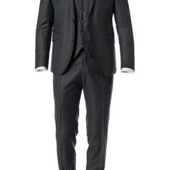 CG Anzug 40/016N0/423732+433103+441023/83 Anzug mit Weste, Slim Fit, Schurwolle, Anthrazit