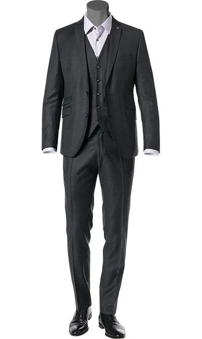 CG Anzug 40/016N0/423732+433103+441023/83 Anzug mit Weste, Slim Fit, Schurwolle, Anthrazit 3 CG Anzug 40/016N0/423732+433103+441023/83 Anzug mit Weste, Slim Fit, Schurwolle, Anthrazit