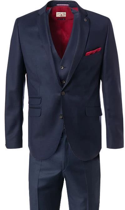 CG Anzug 40/016N0/423732+433103+441023/63 Anzug mit Weste, Slim Fit, Schurwolle, Navy, Marine 4 CG Anzug 40/016N0/423732+433103+441023/63 Anzug mit Weste, Slim Fit, Schurwolle, Navy, Marine – Bild 2