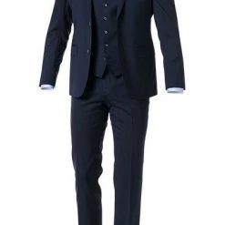 ROY ROBSON Anzug 5070-3902+0340+30/017 Anzug mit Weste, Regular Fit, Schurwolle, Marine, Mittelblau
