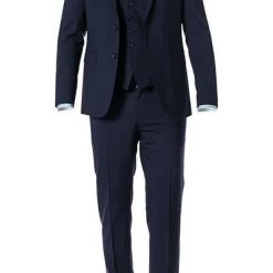 Tommy Hilfiger Tailored Tommy Hilfiger T. Anzug TT0TT02399+2400+2641/427 Anzug mit Weste, Schurwoll-Stretch, Dunkelblau