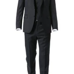 DIGEL Anzug Modern F 99656/120033+116062+160008/10 Anzug mit Weste, Schurwolle REDA, Schwarz