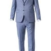 DIGEL Anzug Modern Fit 99653/120033+116062/28 Schurwolle Super110 REDA, Blau meliert, Hellblau -Anzüge & Westen Schritte 298911 norm