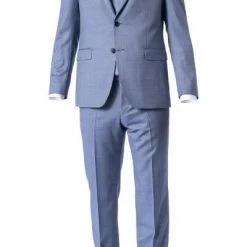 DIGEL Anzug Modern Fit 99653/120033+116062/28 Schurwolle Super110 REDA, Blau meliert, Hellblau