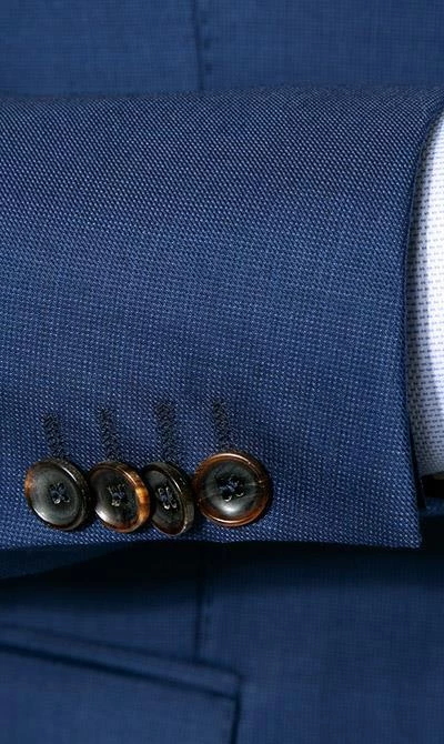 Carl Gross Anzug 70-061S0/325012+338333/63 Sharp Fit, Schurwolle, Saphirblau meliert, Dunkelblau 6 Carl Gross Anzug 70-061S0/325012+338333/63 Sharp Fit, Schurwolle, Saphirblau meliert, Dunkelblau – Bild 4