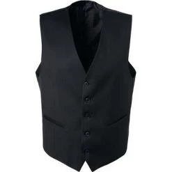 Carl Gross Weste Stan 70-060N0/343113/90 Modern Fit, Schurwolle, Schwarz