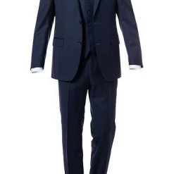 Carl Gross Anzug 70-060N0/323022+332023+343113/63 Anzug mit Weste, Modern Fit, Schurwolle, Dunkelblau, Marine