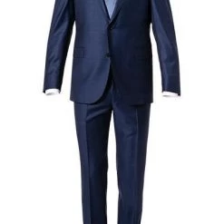 EDUARD DRESSLER Anzug 00510/6B01+3B25/45 Shaped Fit, Schurwolle Super140, Dunkelblau meliert, Dunkelblau