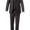 Carl Gross Anzug 70-060N0/323022+332023+343113/72 Anzug mit Weste, Modern Fit, Schurwolle, Dunkelbraun, Braun