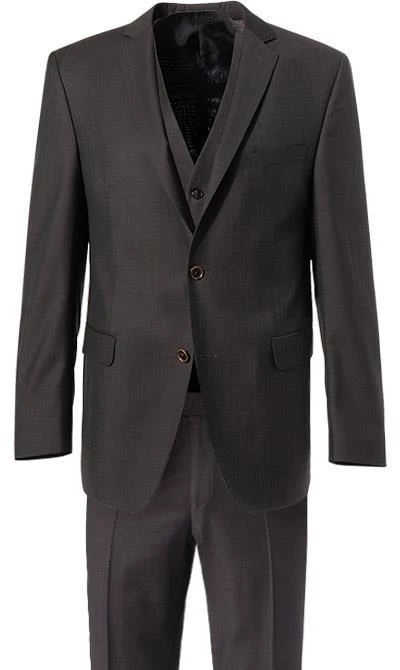 Carl Gross Anzug 70-060N0/323022+332023+343113/72 Anzug mit Weste, Modern Fit, Schurwolle, Dunkelbraun, Braun 4 Carl Gross Anzug 70-060N0/323022+332023+343113/72 Anzug mit Weste, Modern Fit, Schurwolle, Dunkelbraun, Braun – Bild 2