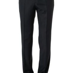 BOSS Hose Lenon 50410140/402 Regular Fit, Schurwolle, Dunkelblau meliert, Dunkelblau