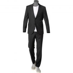 BOSS Anzug Jeckson/Lenon 50410126+50410140/001 Anzug Jeckson-Lenon, Regular Fit, Schurwolle, Schwarz meliert, Schwarz