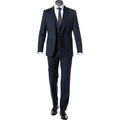 BOSS Anzug Huge/Lenon 50408828+9254+9255/480 Anzug Huge-Lenon , Slim Fit, Schurwolle REDA, Dunkelblau, Blau