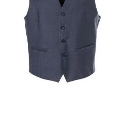 Carl Gross Anzug 70-060N0/323022+332023+343113/61 Anzug mit Weste, Modern Fit, Schurwolle, Dunkelblau meliert, Stahlblau -Anzüge & Westen Schritte 319788 norm4