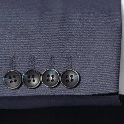 Carl Gross Anzug 70-060N0/323022+332023+343113/61 Anzug mit Weste, Modern Fit, Schurwolle, Dunkelblau meliert, Stahlblau -Anzüge & Westen Schritte 319788 norm5