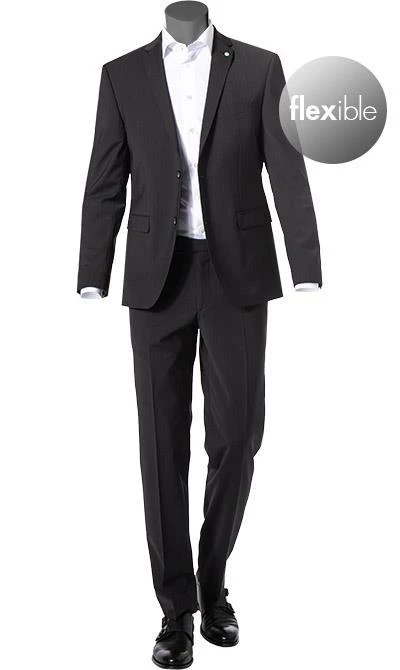 Pierre Cardin Anzug 52261+72240/850/55811/2000 Regular Fit, Schurwoll-Stretch Futureflex, Schwarz meliert, Schwarz 4 Pierre Cardin Anzug 52261+72240/850/55811/2000 Regular Fit, Schurwoll-Stretch Futureflex, Schwarz meliert, Schwarz – Bild 2