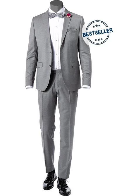 CG Anzug 80-140S0/424002+430013/81 Slim Fit, Schurwolle, Hellgrau meliert, Hellgrau 4 CG Anzug 80-140S0/424002+430013/81 Slim Fit, Schurwolle, Hellgrau meliert, Hellgrau – Bild 2