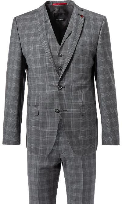 ROY ROBSON Anzug 050211694700+1295400+1737300/H050 Anzug mit Weste, Slim Fit, Schurwolle Super100, Anthrazit kariert, Pastellgrau 4 ROY ROBSON Anzug 050211694700+1295400+1737300/H050 Anzug mit Weste, Slim Fit, Schurwolle Super100, Anthrazit kariert, Pastellgrau – Bild 2