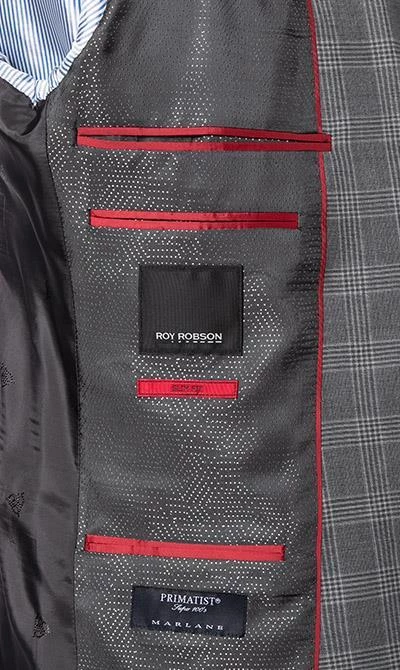ROY ROBSON Anzug 050211694700+1295400+1737300/H050 Anzug mit Weste, Slim Fit, Schurwolle Super100, Anthrazit kariert, Pastellgrau 9 ROY ROBSON Anzug 050211694700+1295400+1737300/H050 Anzug mit Weste, Slim Fit, Schurwolle Super100, Anthrazit kariert, Pastellgrau – Bild 7