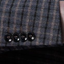 CINQUE Anzug 2252 + 2116-3167/69 Slim Fit, Flanell, Blau kariert, Blau -Anzüge & Westen Schritte 326554 norm4