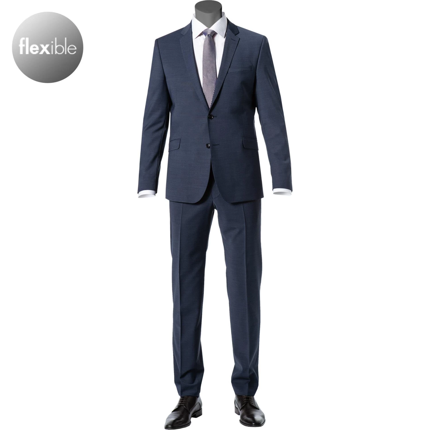 Strellson Anzug Allen-Mercer 30018469+470/412 Slim Fit, Woll-Stretch, Dunkelblau meliert, Dunkelblau 3 Strellson Anzug Allen-Mercer 30018469+470/412 Slim Fit, Woll-Stretch, Dunkelblau meliert, Dunkelblau