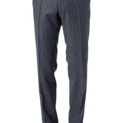 Carl Gross Hose Shiver 92-110N6/139283/62 Modern Fit, Schurwolle, Graphit-blau kariert, Dunkelblau