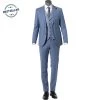 CG Anzug 80-140S0/424002+430013+139N1/441043/61 Anzug mit Weste, Slim Fit, Schurwolle, Rauchblau, Hellblau -Anzüge & Westen Schritte 330095 master