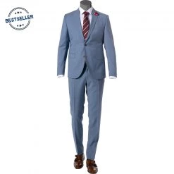 CG Anzug 80-140S0/424002+430013/61 Slim Fit, Schurwolle, Rauchblau , Hellblau