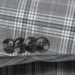 CG Anzug Caden-Cedric 90-143S3/423712+433063/81 Slim Fit, Schurwoll-Stretch, Steingrau kariert, Grau-hellblau -Anzüge & Westen Schritte 335845 norm4