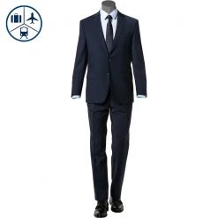 Carl Gross Anzug 30-031S0/325031+338343/62 Reise-Anzug, Regular Fit, Schurwoll-Stretch, Dunkelblau , Dunkelblau