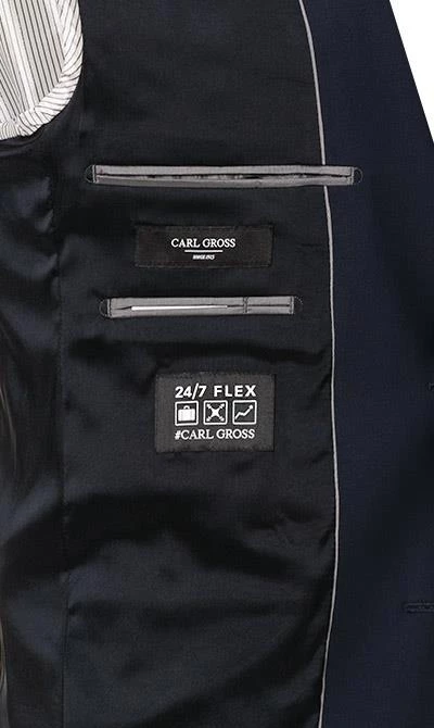 Carl Gross Anzug 30-031S0/325031+338343/62 Reise-Anzug, Regular Fit, Schurwoll-Stretch, Dunkelblau , Dunkelblau 9 Carl Gross Anzug 30-031S0/325031+338343/62 Reise-Anzug, Regular Fit, Schurwoll-Stretch, Dunkelblau , Dunkelblau – Bild 7