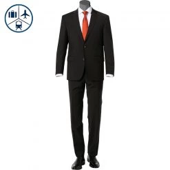 Carl Gross Anzug 30-031S0/325031+338343/90 Reise-Anzug, Regular Fit, Schurwoll-Stretch, Schwarz