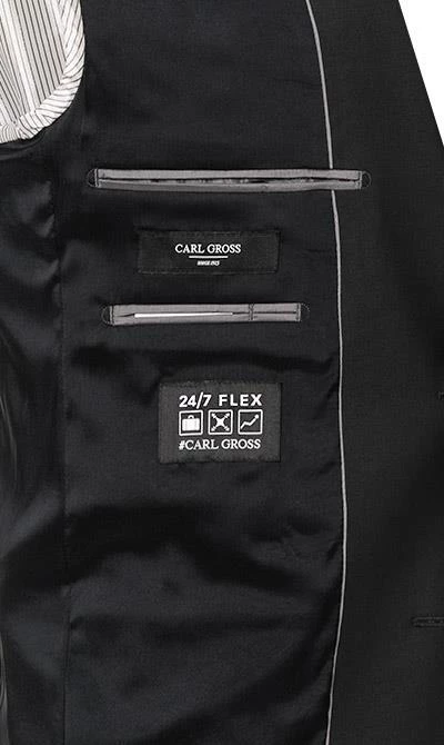 Carl Gross Anzug 30-031S0/325031+338343/90 Reise-Anzug, Regular Fit, Schurwoll-Stretch, Schwarz 9 Carl Gross Anzug 30-031S0/325031+338343/90 Reise-Anzug, Regular Fit, Schurwoll-Stretch, Schwarz – Bild 7