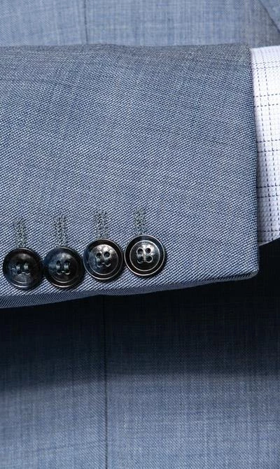 Carl Gross Anzug 90-0S0/325062+339593/61 Modern Fit, Schurwolle Super110, Bleu meliert, Hellblau 6 Carl Gross Anzug 90-0S0/325062+339593/61 Modern Fit, Schurwolle Super110, Bleu meliert, Hellblau – Bild 4