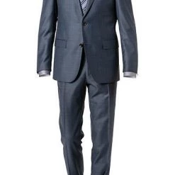 Carl Gross Anzug 40-016N0/324972+339603/62 Schurwolle, Jeansblau meliert, Jeansblau