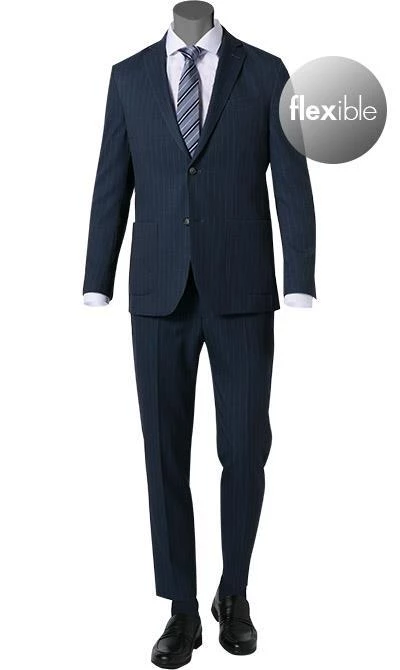 Pierre Cardin Anzug 42288+72534/810/94325/3250 Modern Fit, Mikrofaser wasserabweisend, Navy gestreift, Dunkelblau 4 Pierre Cardin Anzug 42288+72534/810/94325/3250 Modern Fit, Mikrofaser wasserabweisend, Navy gestreift, Dunkelblau – Bild 2