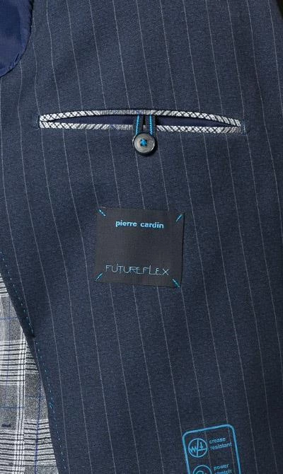 Pierre Cardin Anzug 42288+72534/810/94325/3250 Modern Fit, Mikrofaser wasserabweisend, Navy gestreift, Dunkelblau 9 Pierre Cardin Anzug 42288+72534/810/94325/3250 Modern Fit, Mikrofaser wasserabweisend, Navy gestreift, Dunkelblau – Bild 7