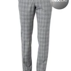 Pierre Cardin Hose Ryan 72238/810/94419/2900 Modern Fit, Mikrofaser, Hellgrau kariert, Silbergrau