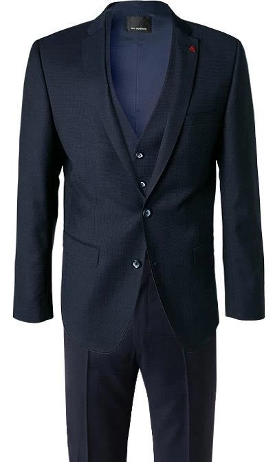 ROY ROBSON Anzug 050631594900+1704100+1295400/A410 Anzug mit Weste, Slim Fit, Schurwolle Super100 wasserabweisend, Dunkelblau gemustert, Dunkelblau 4 ROY ROBSON Anzug 050631594900+1704100+1295400/A410 Anzug mit Weste, Slim Fit, Schurwolle Super100 wasserabweisend, Dunkelblau gemustert, Dunkelblau – Bild 2