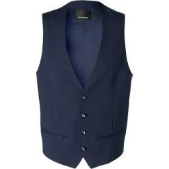 ROY ROBSON Weste S05050351704100/A410 Slim Fit, Schurwolle Super100 wasserabweisend, Dunkelblau gemustert, Dunkelblau