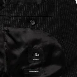 BOSS Anzug Norwin/Banks 50427198+50427205/001 Anzug Norwin-Banks, Slim Fit, Schurwolle, Schwarz gestreift, Schwarz -Anzüge & Westen Schritte 339616 norm6